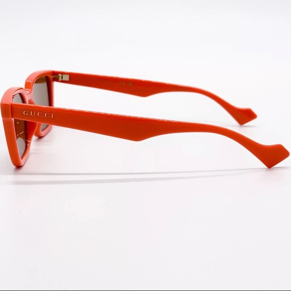 NEW GUCCI GG1539S 004 CAT EYE ORANGE BROWN WOMEN SUNGLASSES GUCCI - Picture 7 of 12